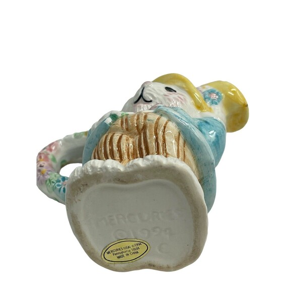 Mercuries Bunnies Creamer & Sugar 1994 Tea Party Childs Easter Decor Vintage - Picture 11 of 16